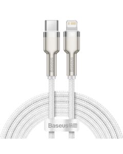 BASEUS cablel Type C for Apple Lightning 8-pin PD20W Power Delivery Cafule Metal Cable CATLJK-B02 2 meter white