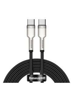 BASEUS cable Type C to Type C PD100W Power Delivery Cafule Metal Cable CATJK-D01 2 meter black