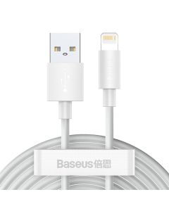 BASEUS cablel USB to Apple Lightning 8-pin 2 4A Simple Wisdom TZCALZJ-02 1 5 meter white 2 pcs in set
