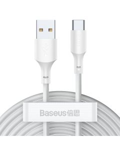 BASEUS cablel USB to Type C 2 4A Simple Wisdom TZCATZJ-02 1 5 meter white 2 pcs in set