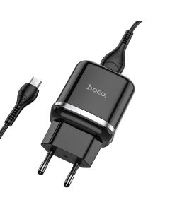HOCO charger USB 3A QC3.0 Fast Charge Special Single Port with Micro cable N3 black
