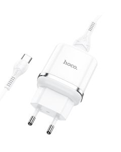 HOCO travel charger USB A + cable USB A to Type C QC3.0 3A 18W N3 white