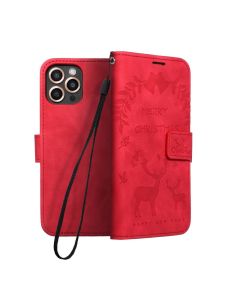 MEZZO Book case for SAMSUNG Galaxy A02s reindeers red