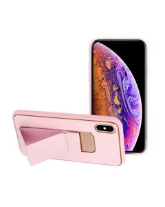 Forcell LEATHER Case Kickstand for IPHONE XR ( 6 1 ) pink