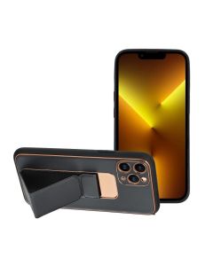 Forcell LEATHER Case Kickstand for IPHONE 13 PRO MAX  black