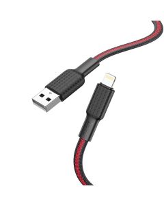 Hoco cable USB  to iPhone Lightning 8-pin 2 4A Jaeger X69 1m black red
