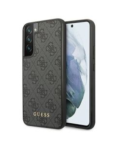 Original faceplate case GUESS GUHCS22SG4GFGR do Samsung S22 (4G Metal Gold Logo / grey)