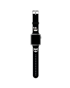 Watch strap for  Apple Watch silicone Karl Lagerfeld AND CHOUPETTE HEADS 38/40mm KLAWMSLCKK black
