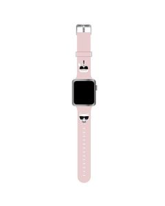 Watch strap for  Apple Watch silicone Karl Lagerfeld AND CHOUPETTE HEADS 38/40mm KLAWMSLCKP pink