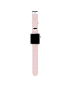 Watch strap for  Apple Watch silicone Karl Lagerfeld HEAD 42/44mm KLAWLSLKP pink