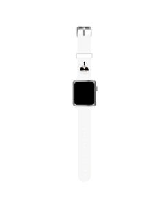 Watch strap for  Apple Watch silicone Karl Lagerfeld HEAD 42/44mm KLAWLSLKW white
