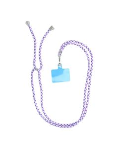 SWING (6mm) pendant for the phone with adjustable length / cord length 165cm (max 82.5cm in the loop) / on the shoulder or neck - white - purple