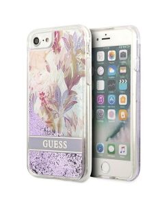 Original faceplate case GUESS GUHCI8LFLSU for iPhone 7 / 8 / SE 2020 / SE 2022 (Glitter Flower / purple)