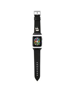 Watch strap for  Apple Watch silicone Karl Lagerfeld SAFFIANO KH 38/40mm KLAWMOKHK black