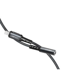 ACEFAST cable audio to  Lightning 8-pin - Jack 3 5mm (female) MFi aluminum alloy C1-05 18 cm deep space gray