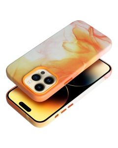LEATHER MAG COVER case for IPHONE 13 Pro Max orange splash