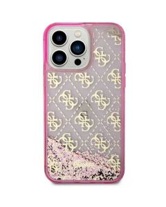 Original faceplate case GUESS GUHCP14SLC4PSGP for iPhone 14 (Liquid Glitter 4G Translucent / pink)