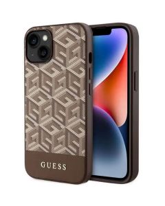 Original faceplate case GUESS GUHMP14MHGCFSEW for iPhone 14 PLUS (Compatible with Magsafe GCUBE Stripes / brown)