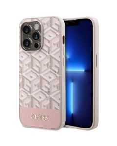 Original faceplate case GUESS GUHMP14LHGCFSEP for iPhone 14 PRO (Compatible with Magsafe GCUBE Stripes / pink)