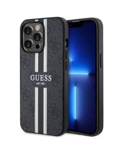 Original faceplate case GUESS GUHMP13XP4RPSK for iPhone 13 PRO MAX (Compatible with Magsafe 4G Printed Stripes / black)
