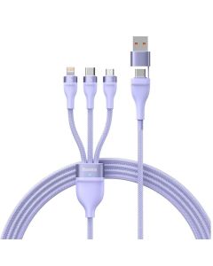 BASEUS cable 3in1 USB A / Typ C  to Micro USB / Lightning / Type C PD QC 5A 100W CASS030105 1 2 m purple
