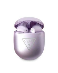 Bluetooth Earphones Stereo TWS GUESS with docking station GUTWST82TRU (Triangle Logo / purple)