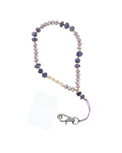 LOVE pendant for the phone / cord length 44cm (22cm in the loop) / on hand - purple