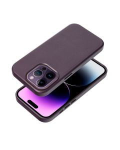LEATHER MAG COVER case for IPHONE 15 Pro Max dark violet