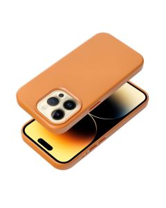 LEATHER MAG COVER case for IPHONE 15 Plus orange