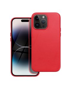 LEATHER MAG COVER case for IPHONE 15 Pro Max red