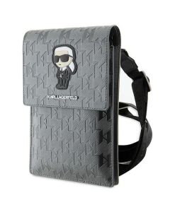 Universal bag for mobile Karl Lagerfeld KLWBSAKHPKG (Saffiano Mono Ikonik / silver)