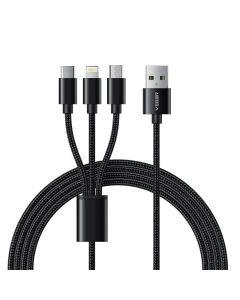 VEGER cable 3in1 USB to Type C + Apple Lightning 8-pin + Micro 2A V303 1 2m black