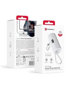 FORCELL F-ENERGY Power Plug F5K3 powerbank 5000 mAh for Lightning 8-PIN PD 20W white