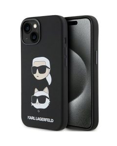 Original faceplate case KARL LAGERFELD KLHCP15MSDHKCNK for iPhone 15 Plus (Silicone KC / black)