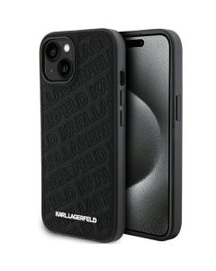 Original faceplate case KARL LAGERFELD KLHCP15MPQKPMK for iPhone 15 Plus (Quilted Pattern / black)