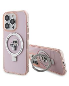 Original faceplate case KARL LAGERFELD KLHMP15LHMRSKCP for iPhone 15 Pro (Compatible with Magsafe / Ringstand KC / pink)