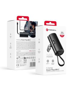 FORCELL F-ENERGY Power Plug F5K3 powerbank 5 000mAh for Type C PD 20W black