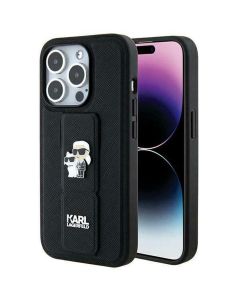 Original faceplate case KARL LAGERFELD KLHCP13XGSAKCPK for iPhone 13 Pro Max (Gripstand Saffiano KC PIN / black)