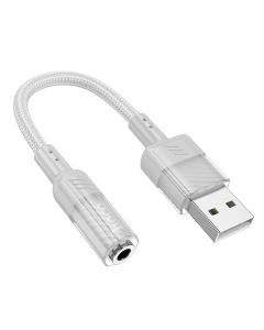 HOCO adapter AUX USB A to Jack 3 5 mm LS37 0 15 m gray