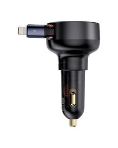 BASEUS car charger Type C + retractable cable Lightning PD3.0 QC4.0 3A 55W CCTXP-CC / C00057803111-00 black