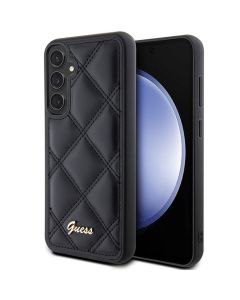Original faceplate case GUESS GUHCS23FEPSQSQSK for Samsung S23 FE (Quilted Metal Logo / black)