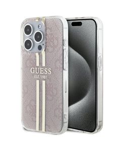 Original faceplate case GUESS GUHCP14XH4PSEGP for iPhone 14 Pro Max (4G Gold  Stripe / pink)