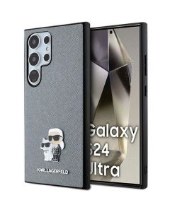 Original faceplate case KARL LAGERFELD KLHCS24LPSAKCMPG for SASMSUNG S24 Ultra (SAFFIANO KC PIN) grey