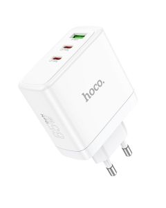 HOCO wall charger 2 x Type C + USB A QC PD 65W GaN N30 white