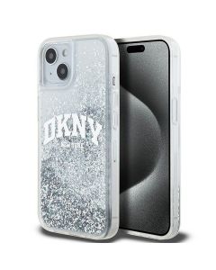 DKNY case for IPHONE 15 DKHCP15SLBNAET (DKNY HC Liquid Glitters W/Arch Logo) white