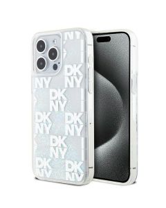 DKNY case for IPHONE 15 Pro Max DKHCP15XLCPEPT (DKNY HC Liquid Glitters W/Checkered Pattern) white