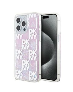 DKNY case for IPHONE 15 Pro Max DKHCP15XLCPEPP (DKNY HC Liquid Glitters W/Checkered Pattern) pink