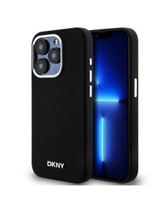 DKNY case for IPHONE 14 Pro compatible with MagSafe DKHMP14LSMCHLK (DKNY HC MagSafe Silicone W/Horizontal Metal Logo) black