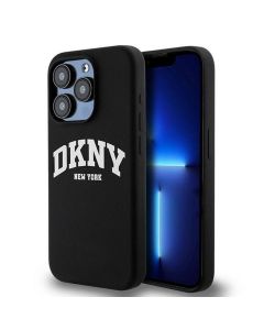 DKNY case for IPHONE 15 Pro compatible with MagSafe DKHMP15LSNYACH (DKNY HC MagSafe Silicone W/White Arch Logo) black