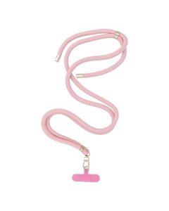 SWING (8mm) pendant for the phone with adjustable length / cord length 165cm (max 82.5cm in the loop) / on the shoulder or neck - lite pink